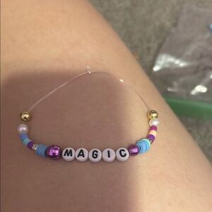 Purple and Blue Beaded Jewelry Bracelet